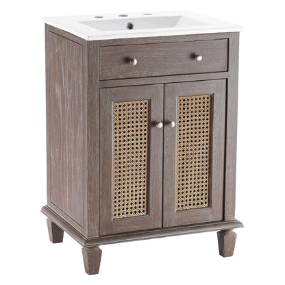 Modway furniture Lilo Bathroom Vanity Basin Included - EEI-5110-GRY-WHI