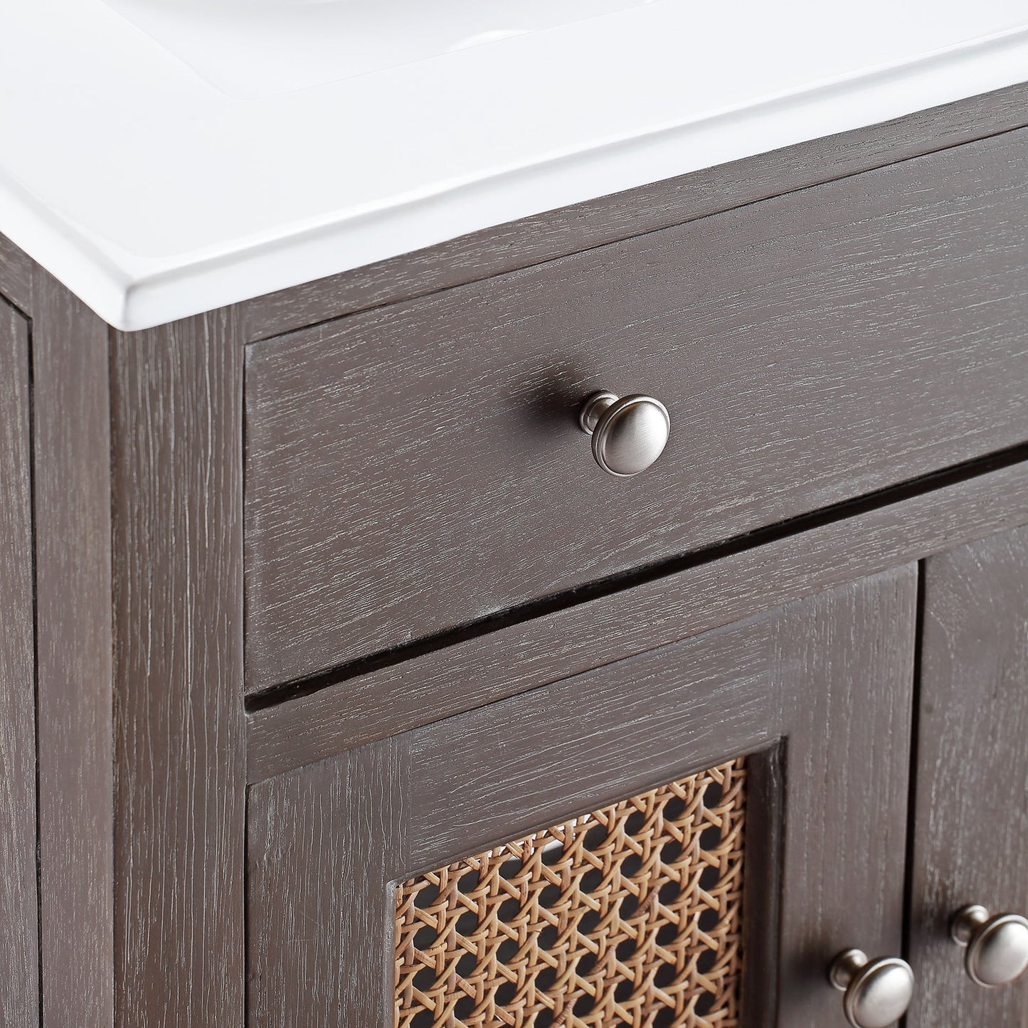 Modway furniture Lilo Bathroom Vanity Basin Included - EEI-5110-GRY-WHI