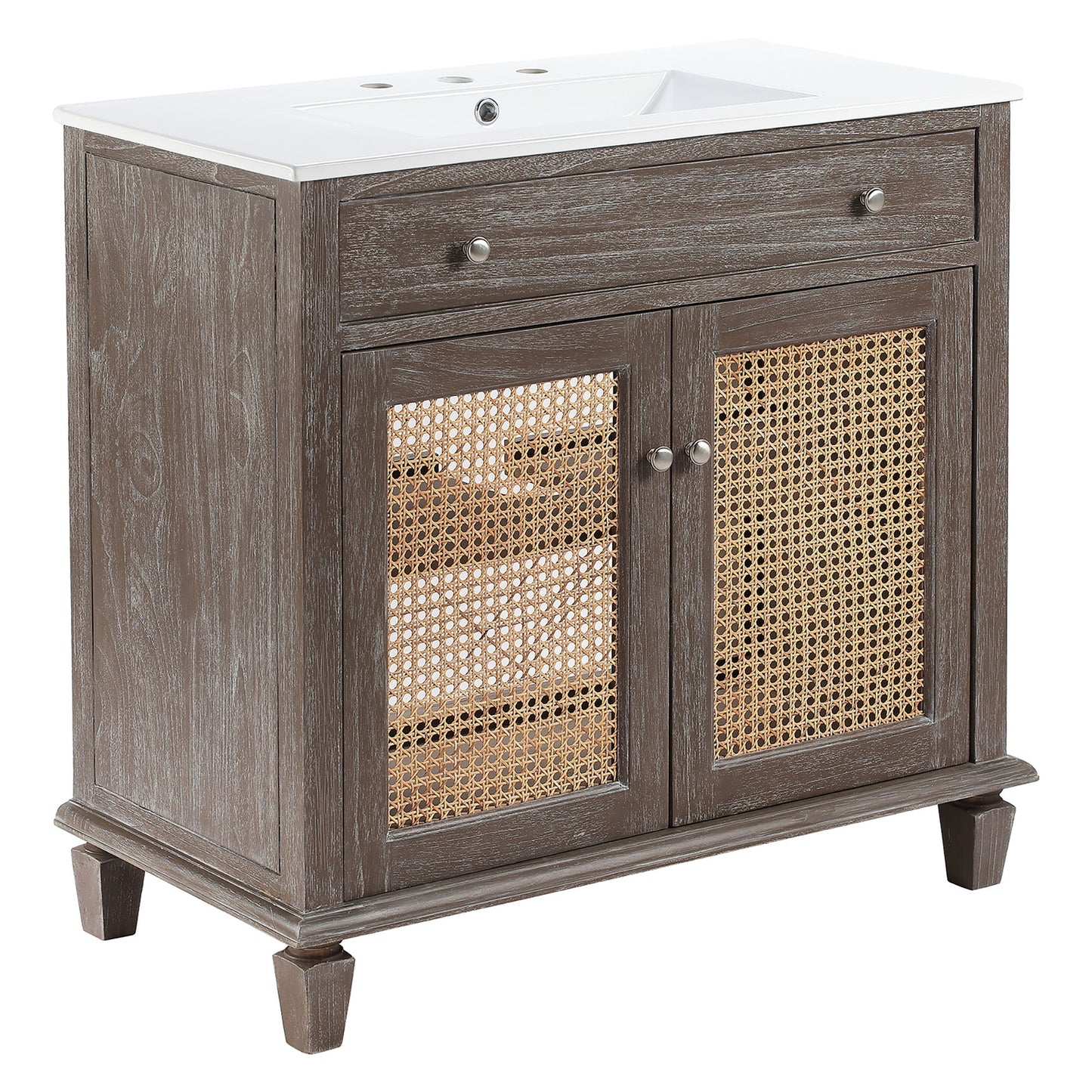 Modway furniture Lilo Bathroom Vanity Basin Included - EEI-5110-GRY-WHI