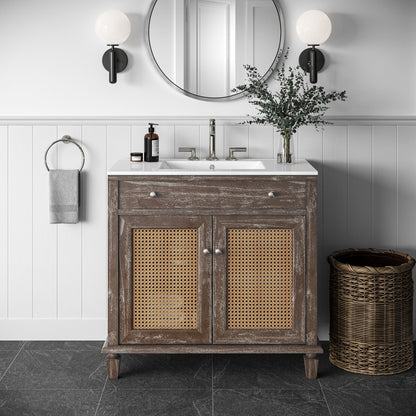 Modway furniture Lilo Bathroom Vanity Basin Included - EEI-5110-GRY-WHI