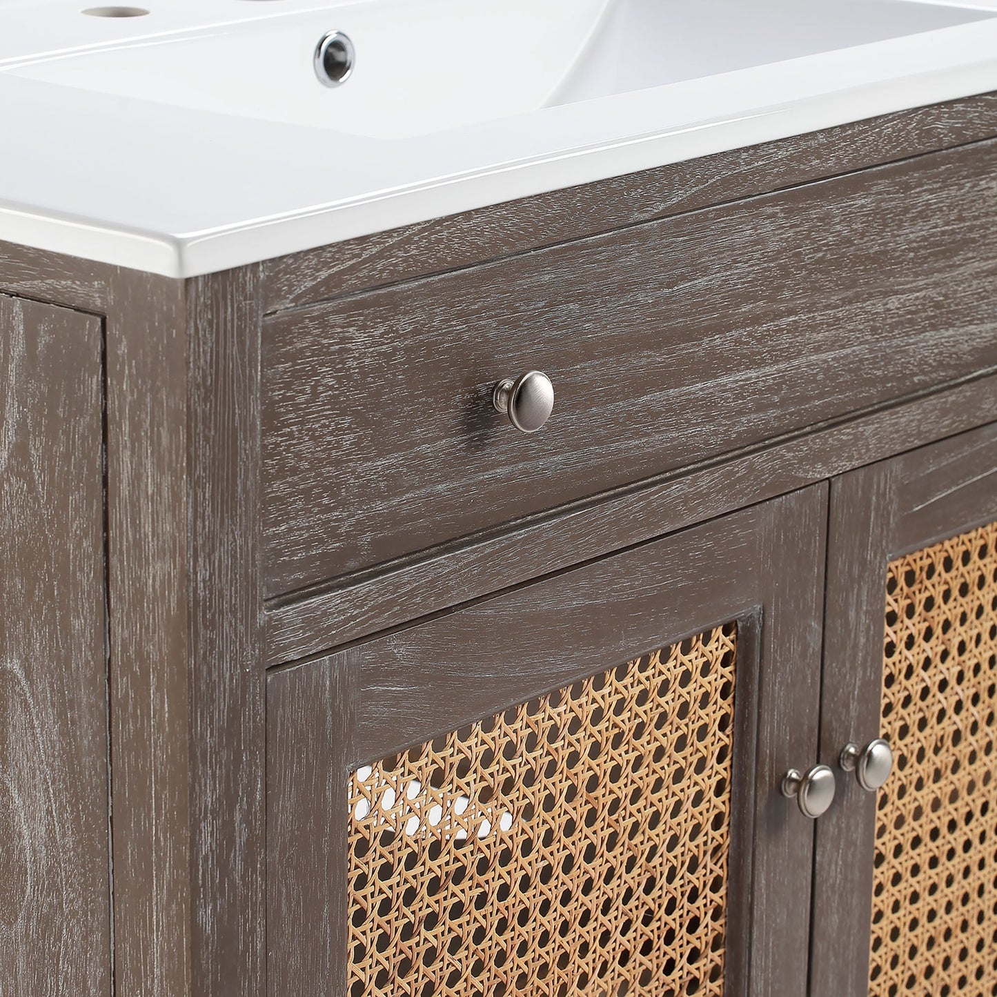 Modway furniture Lilo Bathroom Vanity Basin Included - EEI-5110-GRY-WHI