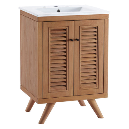 Modway furniture Birdie Bathroom Vanity Basin Included - EEI-5112-NAT-WHI