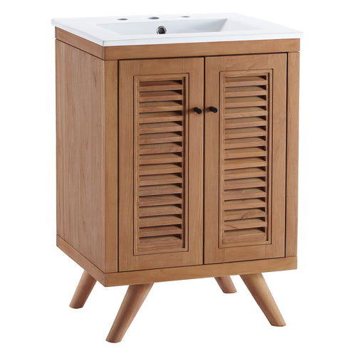Modway furniture Birdie Bathroom Vanity Basin Included - EEI-5112-NAT-WHI