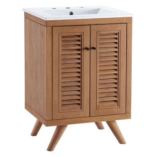 Modway furniture Birdie Bathroom Vanity Basin Included - EEI-5112-NAT-WHI