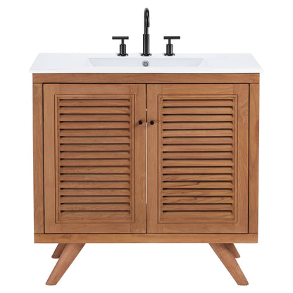 Modway furniture Birdie Bathroom Vanity Basin Included - EEI-5112-NAT-WHI