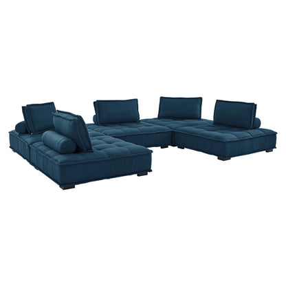 Modway Furniture Saunter 5-Piece Tufted Fabric Fabric Sectional Sofa by Modway - EEI-5210-AZU