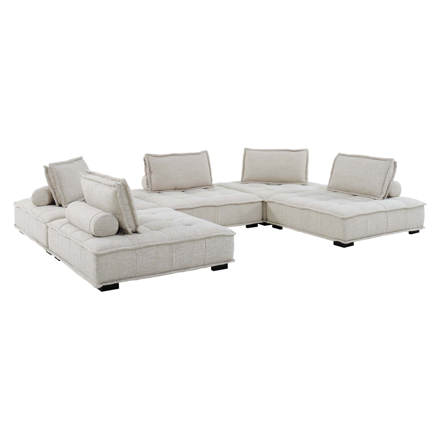 Modway Furniture Saunter 5-Piece Tufted Fabric Fabric Sectional Sofa by Modway - EEI-5210-AZU