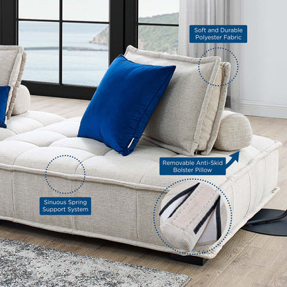 Modway Furniture Saunter 5-Piece Tufted Fabric Fabric Sectional Sofa by Modway - EEI-5210-AZU