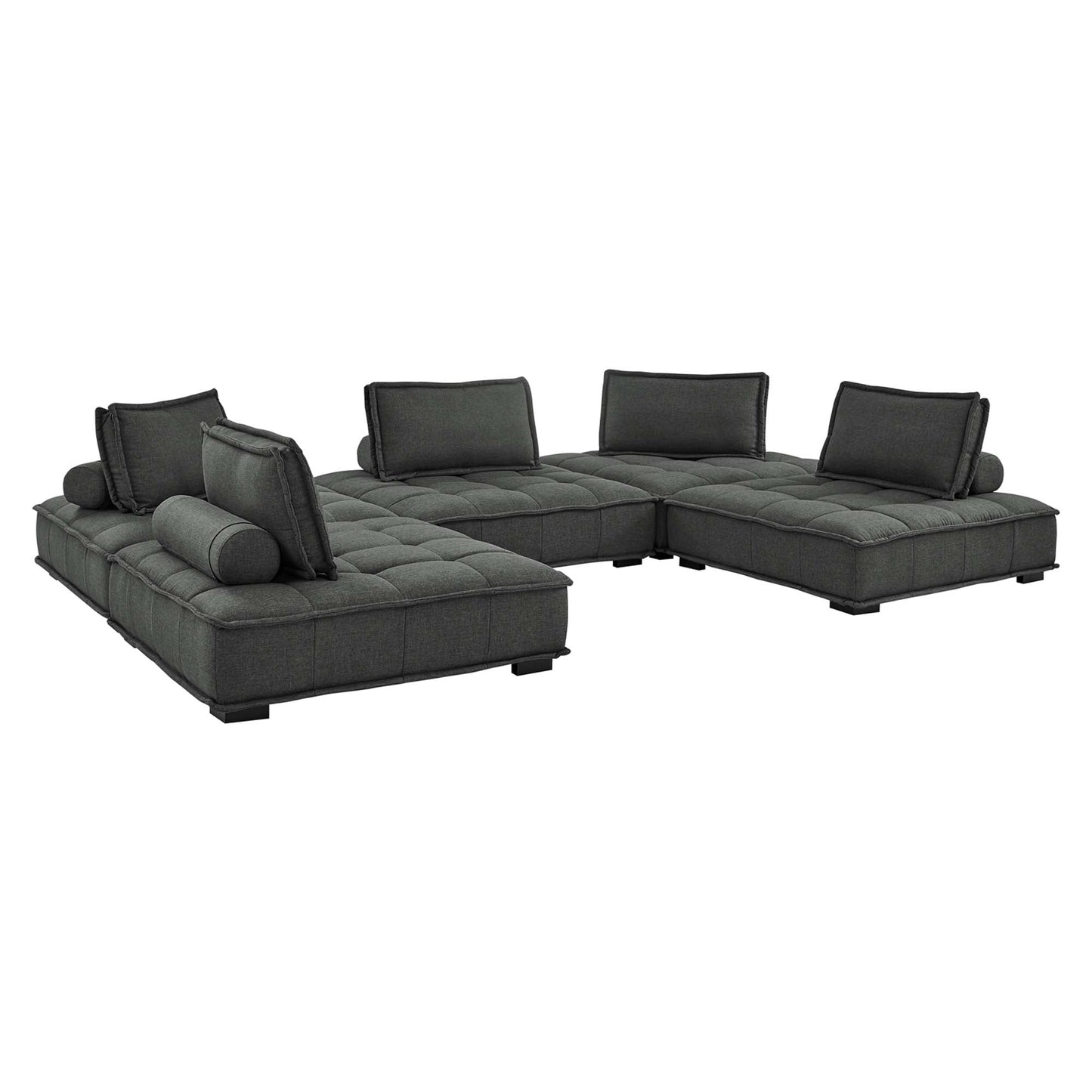 Modway Furniture Saunter 5-Piece Tufted Fabric Fabric Sectional Sofa by Modway - EEI-5210-AZU