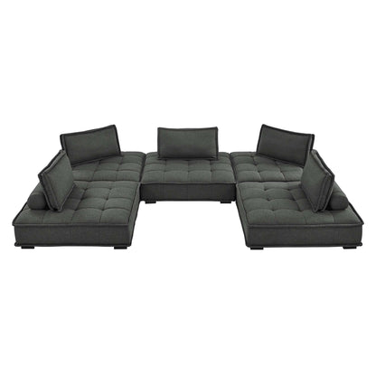 Modway Furniture Saunter 5-Piece Tufted Fabric Fabric Sectional Sofa by Modway - EEI-5210-AZU
