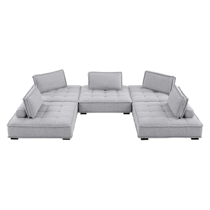 Modway Furniture Saunter 5-Piece Tufted Fabric Fabric Sectional Sofa by Modway - EEI-5210-AZU