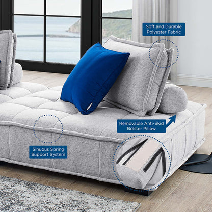 Modway Furniture Saunter 5-Piece Tufted Fabric Fabric Sectional Sofa by Modway - EEI-5210-AZU