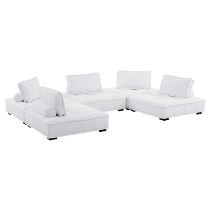 Modway Furniture Saunter 5-Piece Tufted Fabric Fabric Sectional Sofa by Modway - EEI-5210-AZU