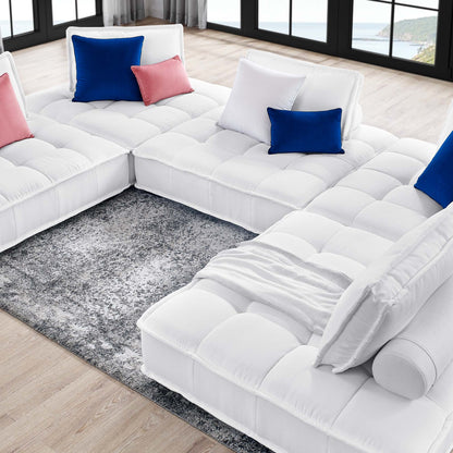 Modway Furniture Saunter 5-Piece Tufted Fabric Fabric Sectional Sofa by Modway - EEI-5210-AZU