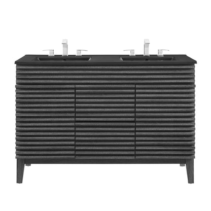 Modway furniture Render 48" Bathroom  Vanity with Black Basin Included - EEI-5381-WAL-BLK