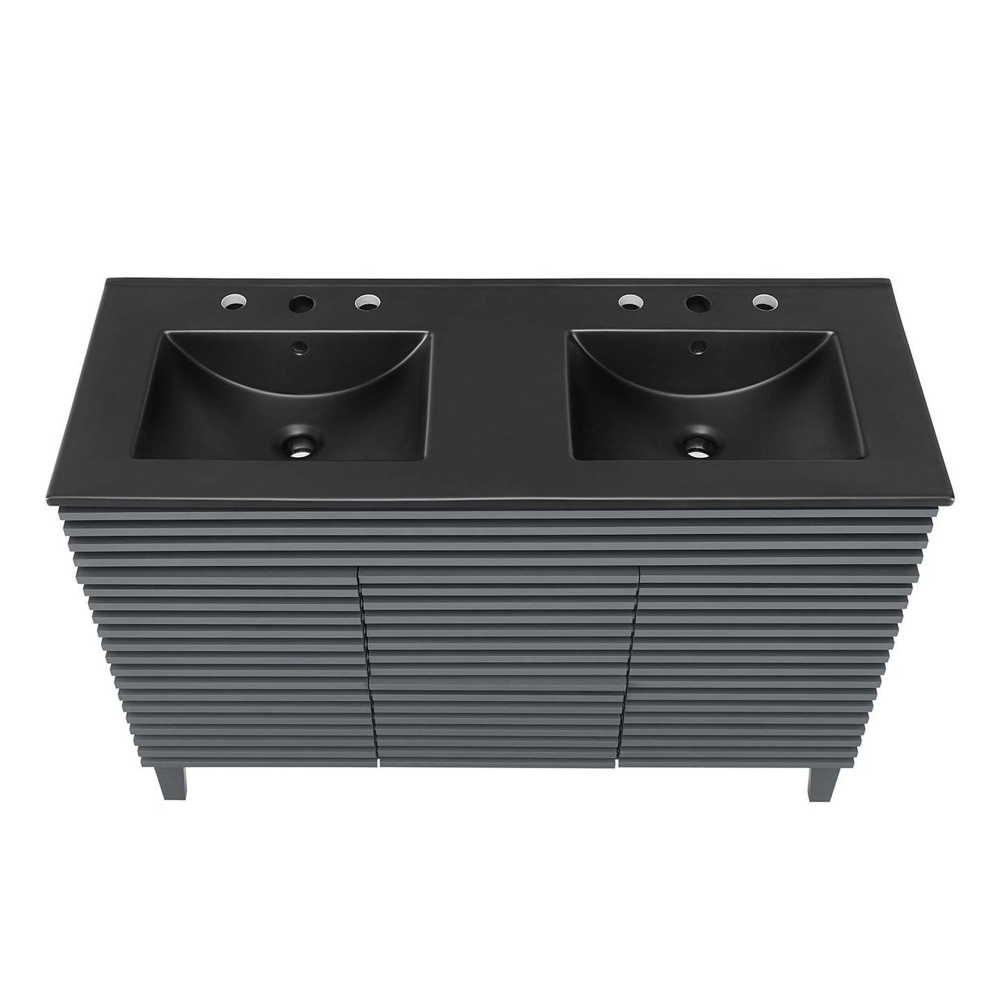 Modway furniture Render 48" Bathroom  Vanity with Black Basin Included - EEI-5381-WAL-BLK