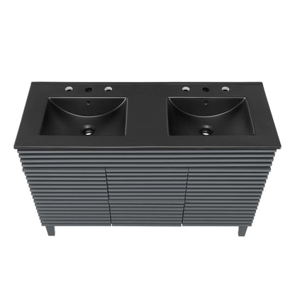 Modway furniture Render 48" Bathroom  Vanity with Black Basin Included - EEI-5381-WAL-BLK