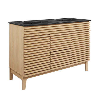 Modway furniture Render 48" Bathroom  Vanity with Black Basin Included - EEI-5381-WAL-BLK