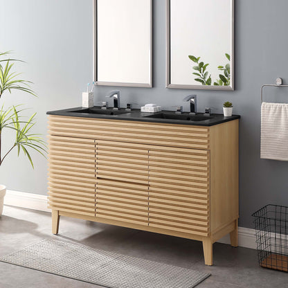 Modway furniture Render 48" Bathroom  Vanity with Black Basin Included - EEI-5381-WAL-BLK