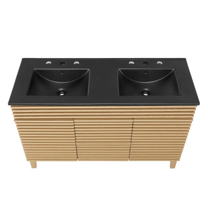Modway furniture Render 48" Bathroom  Vanity with Black Basin Included - EEI-5381-WAL-BLK