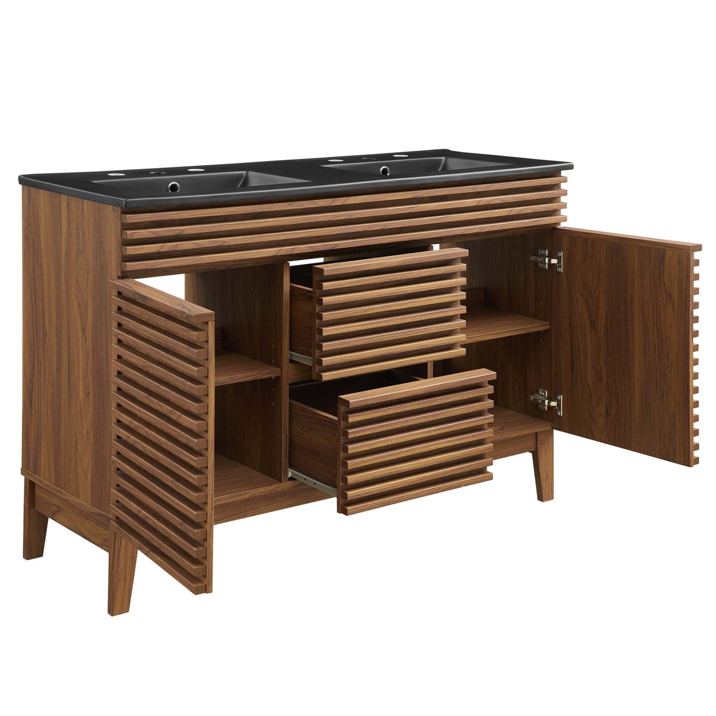 Modway furniture Render 48" Bathroom  Vanity with Black Basin Included - EEI-5381-WAL-BLK