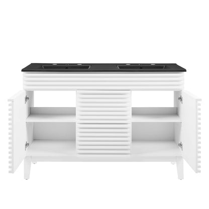 Modway furniture Render 48" Bathroom  Vanity with Black Basin Included - EEI-5381-WAL-BLK