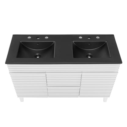 Modway furniture Render 48" Bathroom  Vanity with Black Basin Included - EEI-5381-WAL-BLK