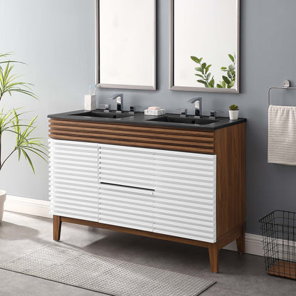 Modway furniture Render 48" Bathroom  Vanity with Black Basin Included - EEI-5381-WAL-BLK