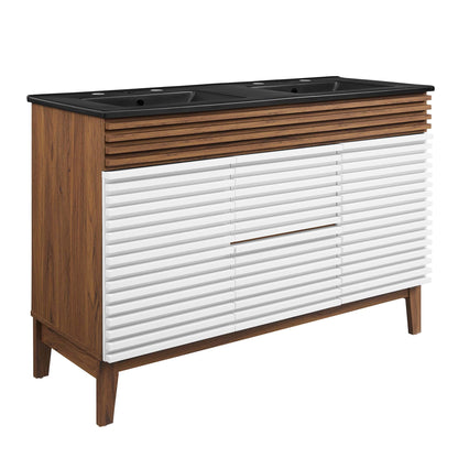 Modway furniture Render 48" Bathroom  Vanity with Black Basin Included - EEI-5381-WAL-BLK