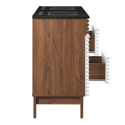 Modway furniture Render 48" Bathroom  Vanity with Black Basin Included - EEI-5381-WAL-BLK