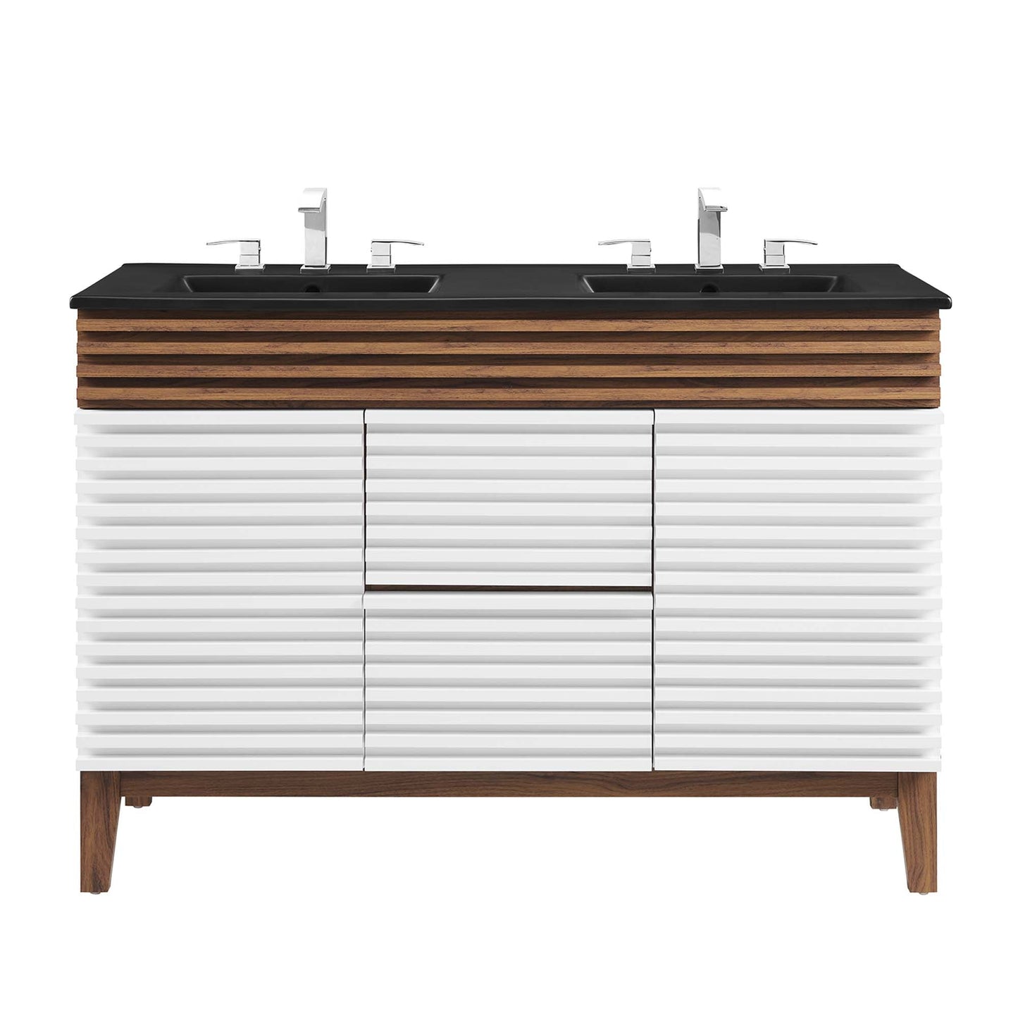 Modway furniture Render 48" Bathroom  Vanity with Black Basin Included - EEI-5381-WAL-BLK