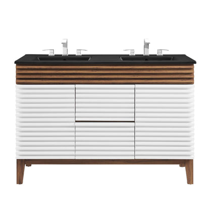 Modway furniture Render 48" Bathroom  Vanity with Black Basin Included - EEI-5381-WAL-BLK