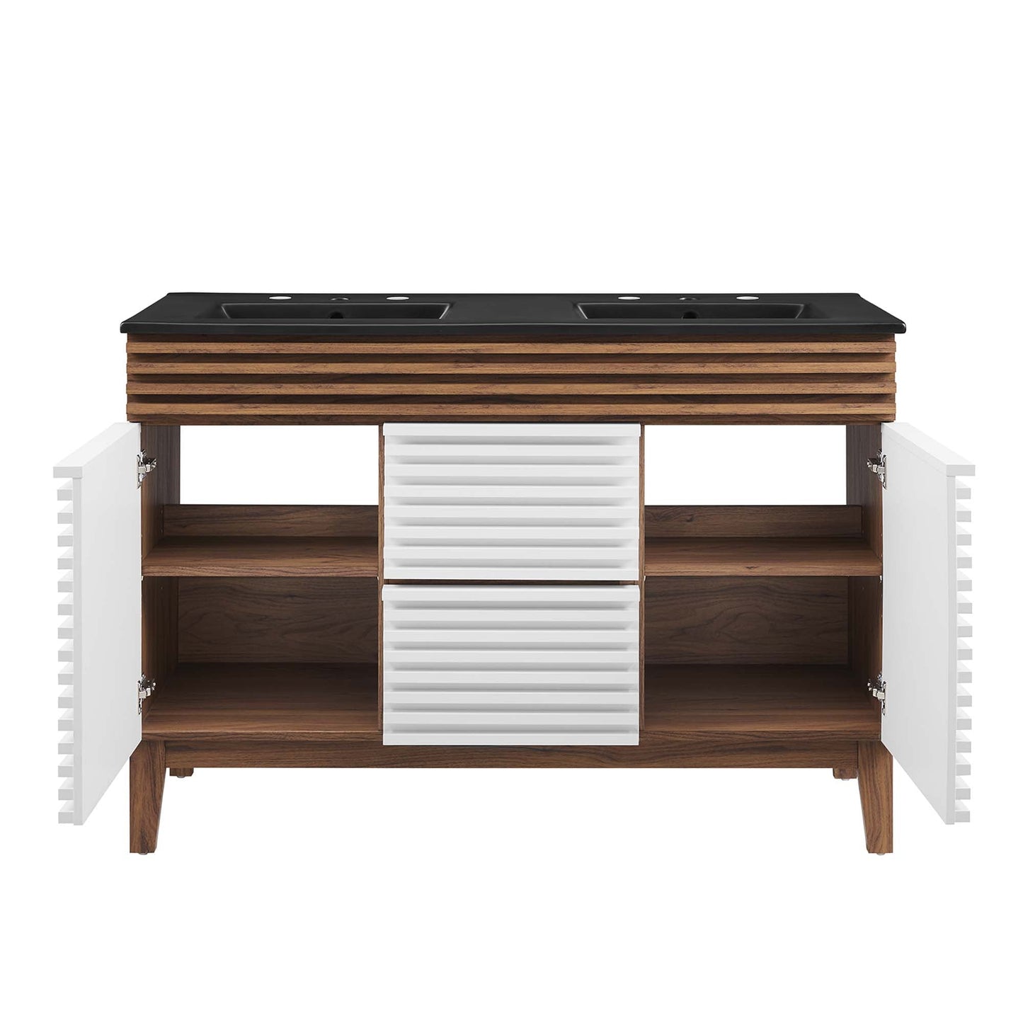 Modway furniture Render 48" Bathroom  Vanity with Black Basin Included - EEI-5381-WAL-BLK