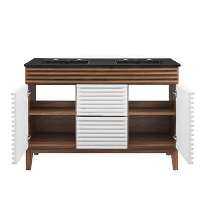 Modway furniture Render 48" Bathroom  Vanity with Black Basin Included - EEI-5381-WAL-BLK