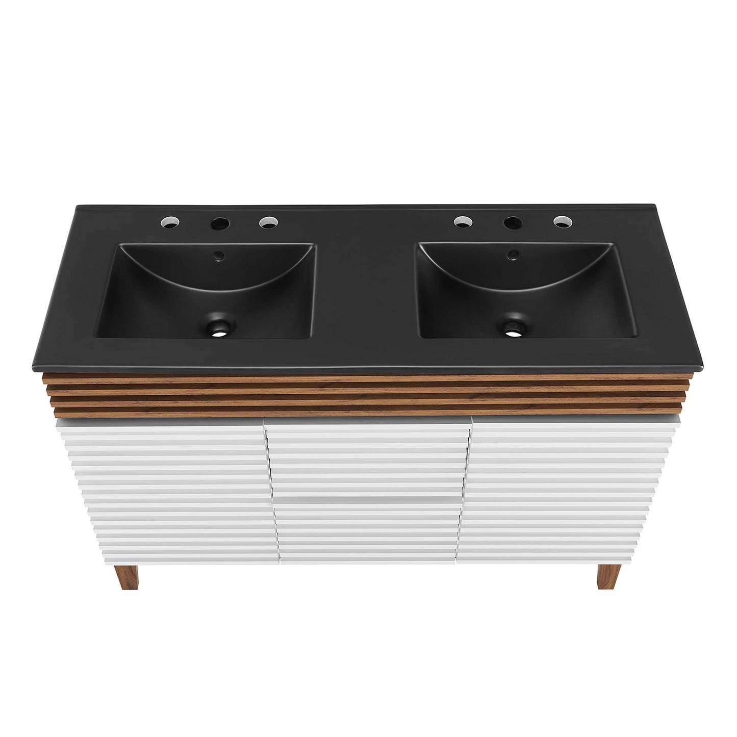 Modway furniture Render 48" Bathroom  Vanity with Black Basin Included - EEI-5381-WAL-BLK