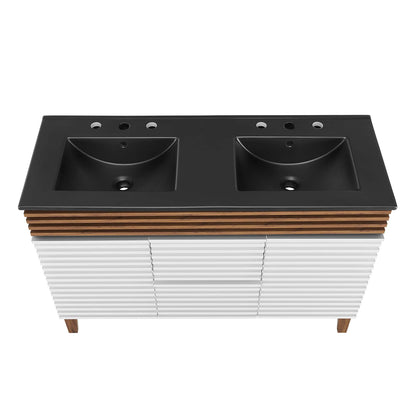 Modway furniture Render 48" Bathroom  Vanity with Black Basin Included - EEI-5381-WAL-BLK