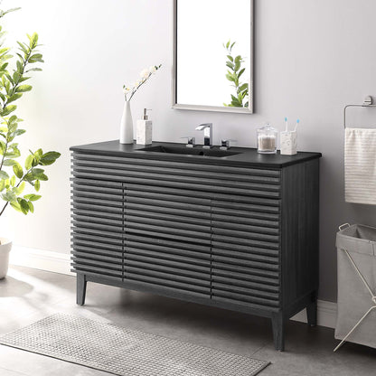Modway furniture Render 48" Bathroom  Vanity with Black Basin Included - EEI-5381-WAL-BLK
