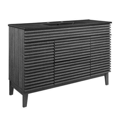 Modway furniture Render 48" Bathroom  Vanity with Black Basin Included - EEI-5381-WAL-BLK