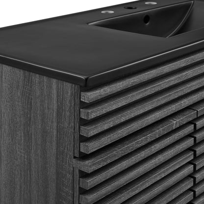 Modway furniture Render 48" Bathroom  Vanity with Black Basin Included - EEI-5381-WAL-BLK