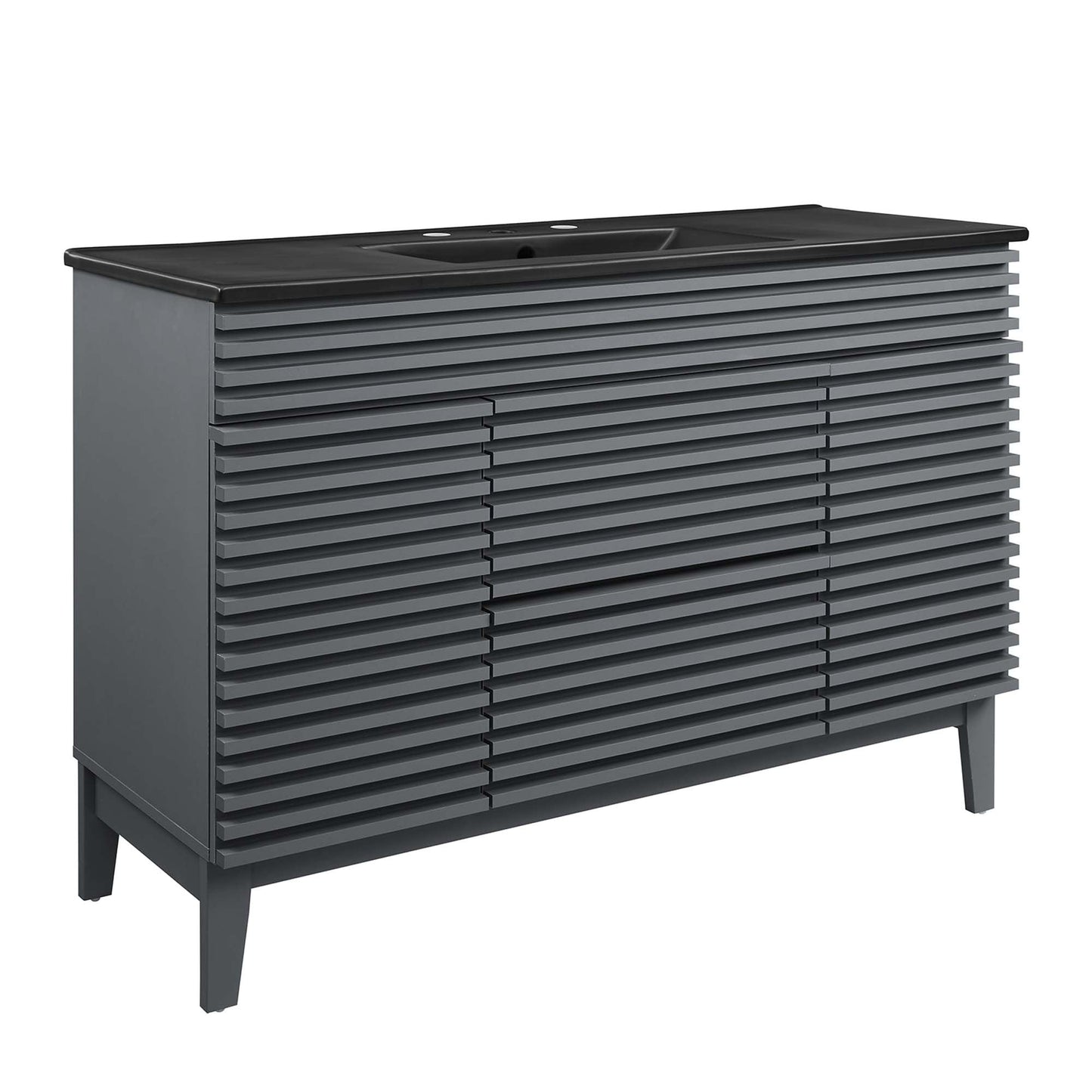 Modway furniture Render 48" Bathroom  Vanity with Black Basin Included - EEI-5381-WAL-BLK