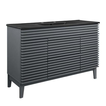 Modway furniture Render 48" Bathroom  Vanity with Black Basin Included - EEI-5381-WAL-BLK