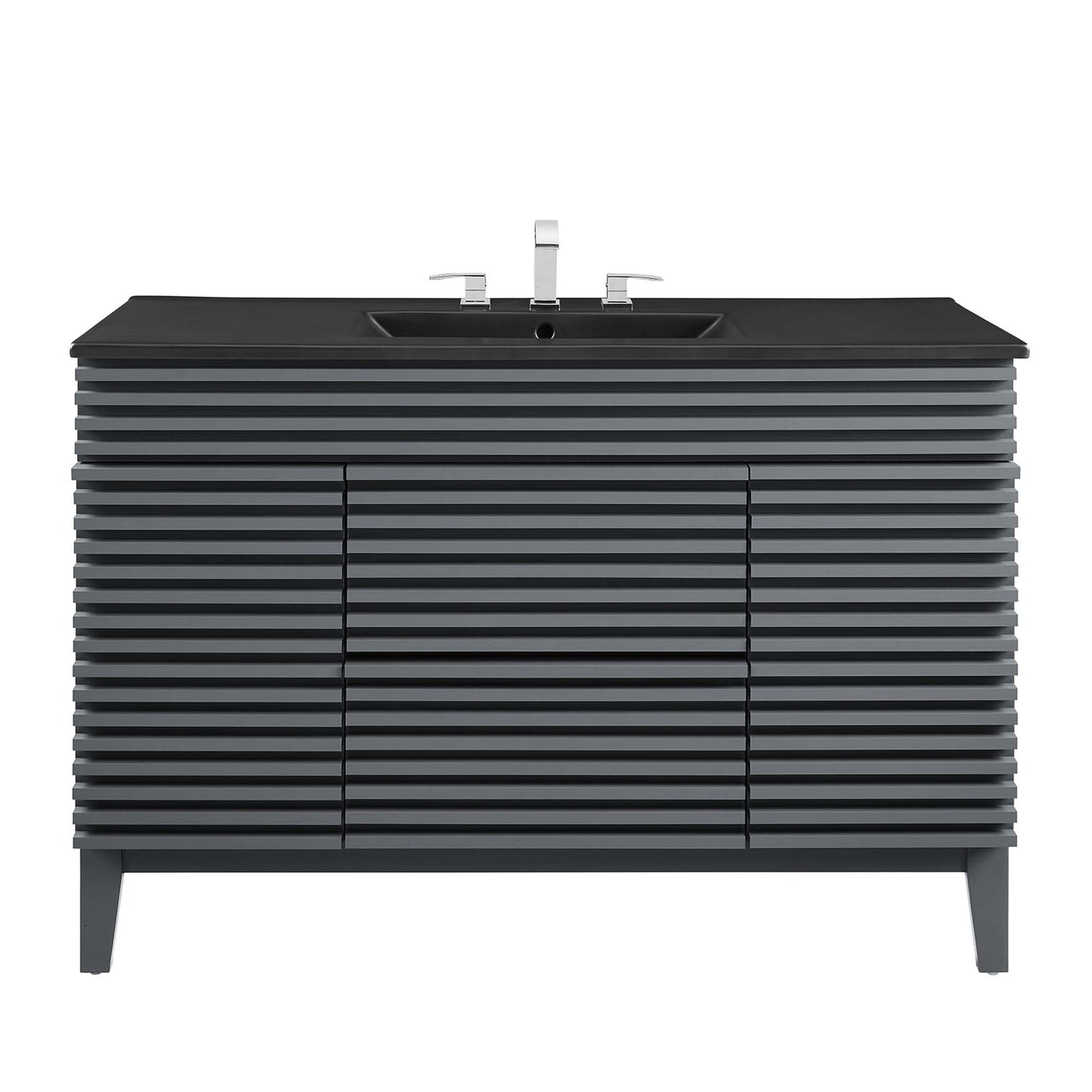 Modway furniture Render 48" Bathroom  Vanity with Black Basin Included - EEI-5381-WAL-BLK