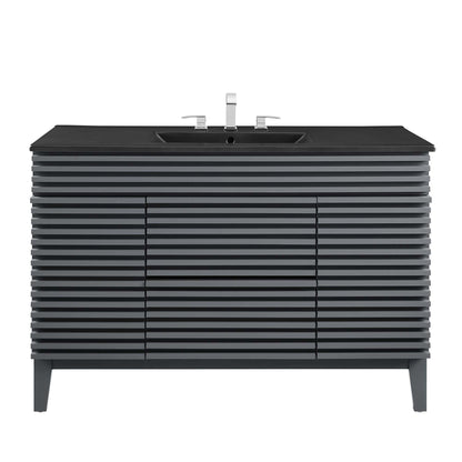 Modway furniture Render 48" Bathroom  Vanity with Black Basin Included - EEI-5381-WAL-BLK