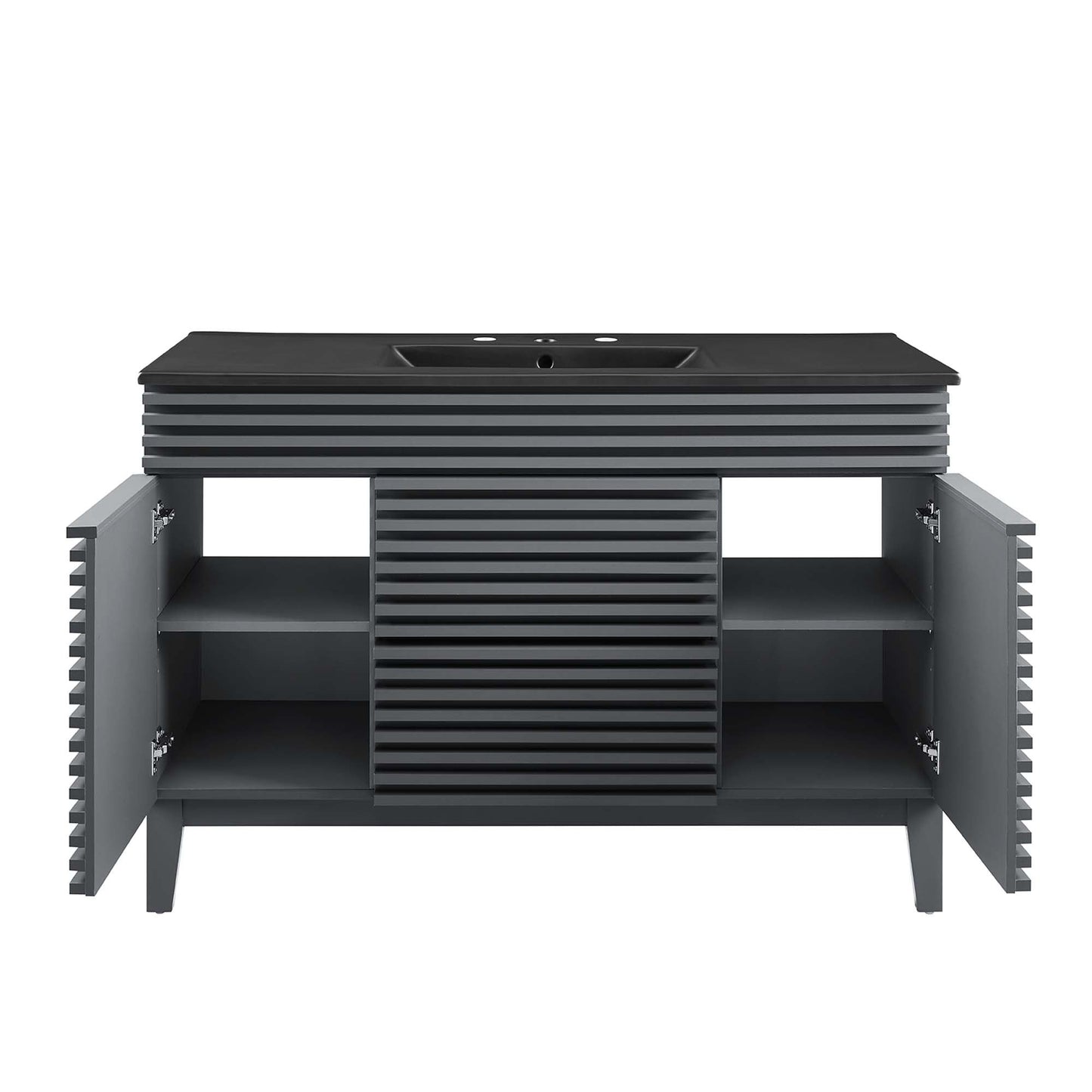 Modway furniture Render 48" Bathroom  Vanity with Black Basin Included - EEI-5381-WAL-BLK