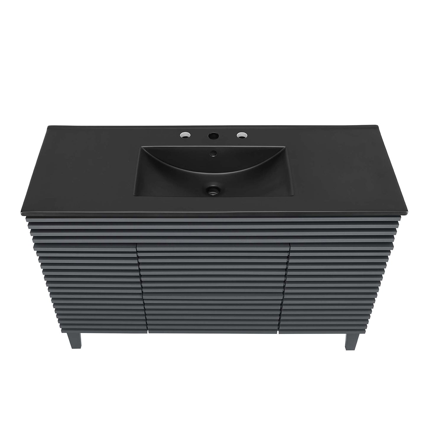 Modway furniture Render 48" Bathroom  Vanity with Black Basin Included - EEI-5381-WAL-BLK