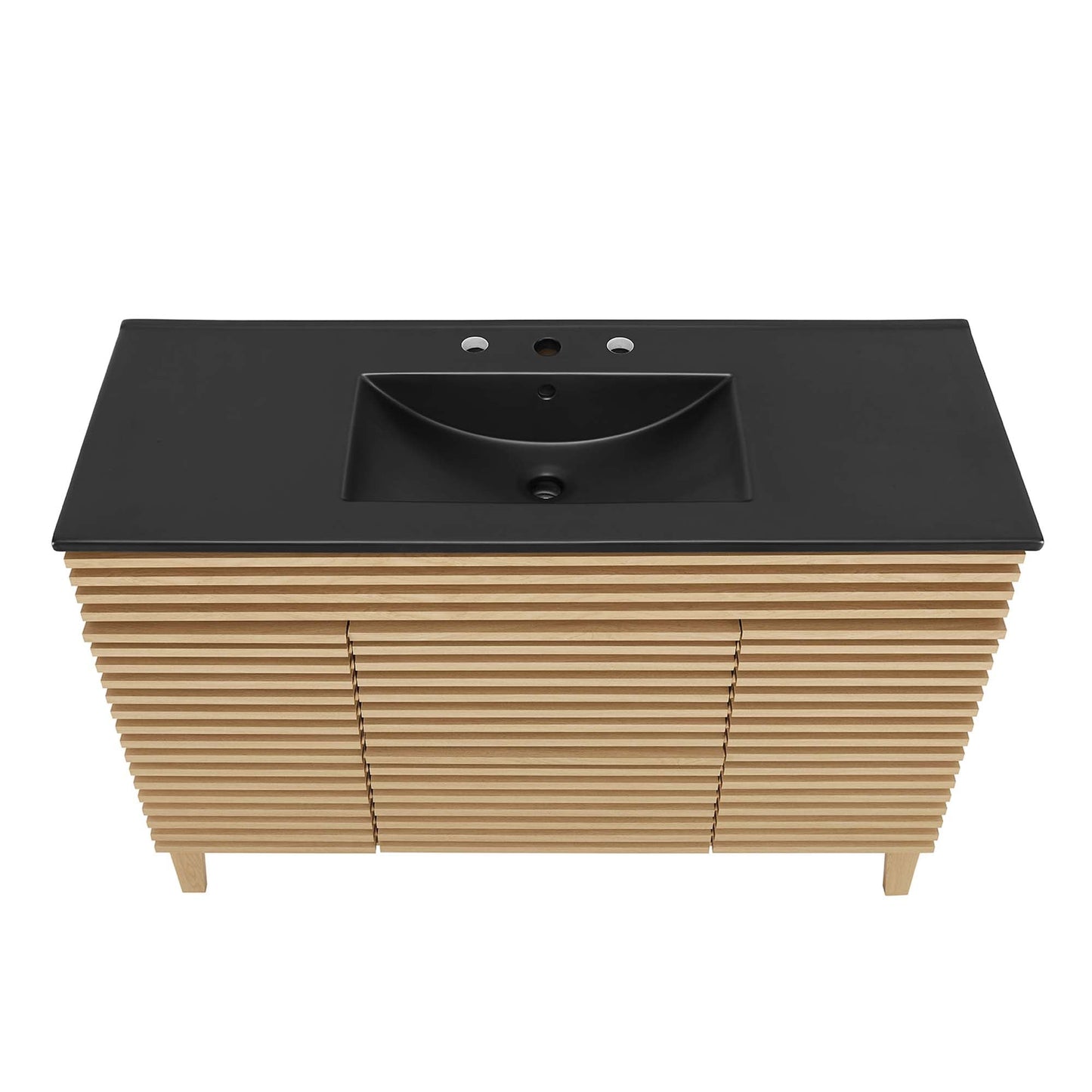 Modway furniture Render 48" Bathroom  Vanity with Black Basin Included - EEI-5381-WAL-BLK