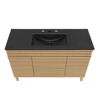 Modway furniture Render 48" Bathroom  Vanity with Black Basin Included - EEI-5381-WAL-BLK