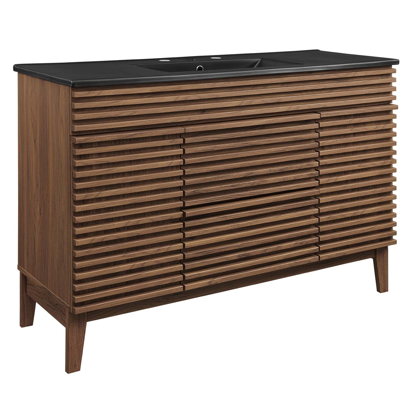 Modway furniture Render 48" Bathroom  Vanity with Black Basin Included - EEI-5381-WAL-BLK