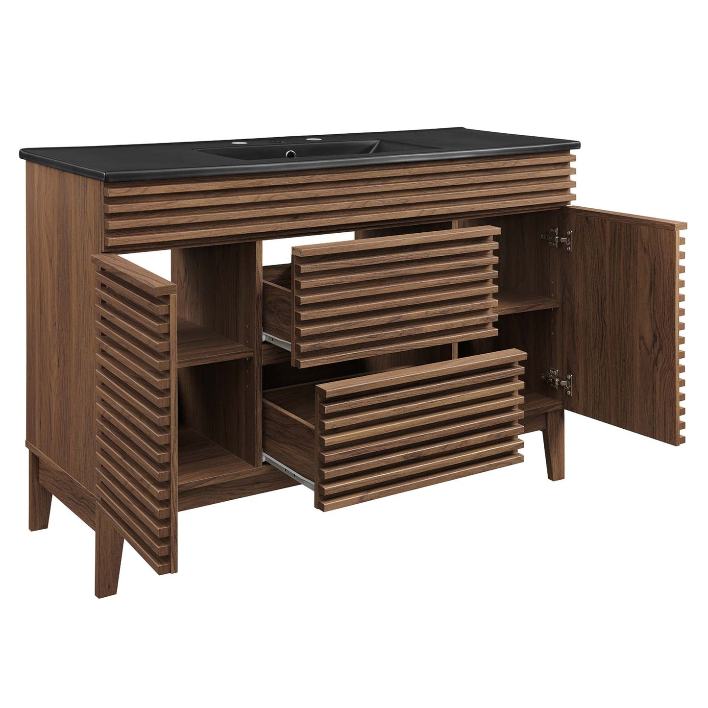 Modway furniture Render 48" Bathroom  Vanity with Black Basin Included - EEI-5381-WAL-BLK