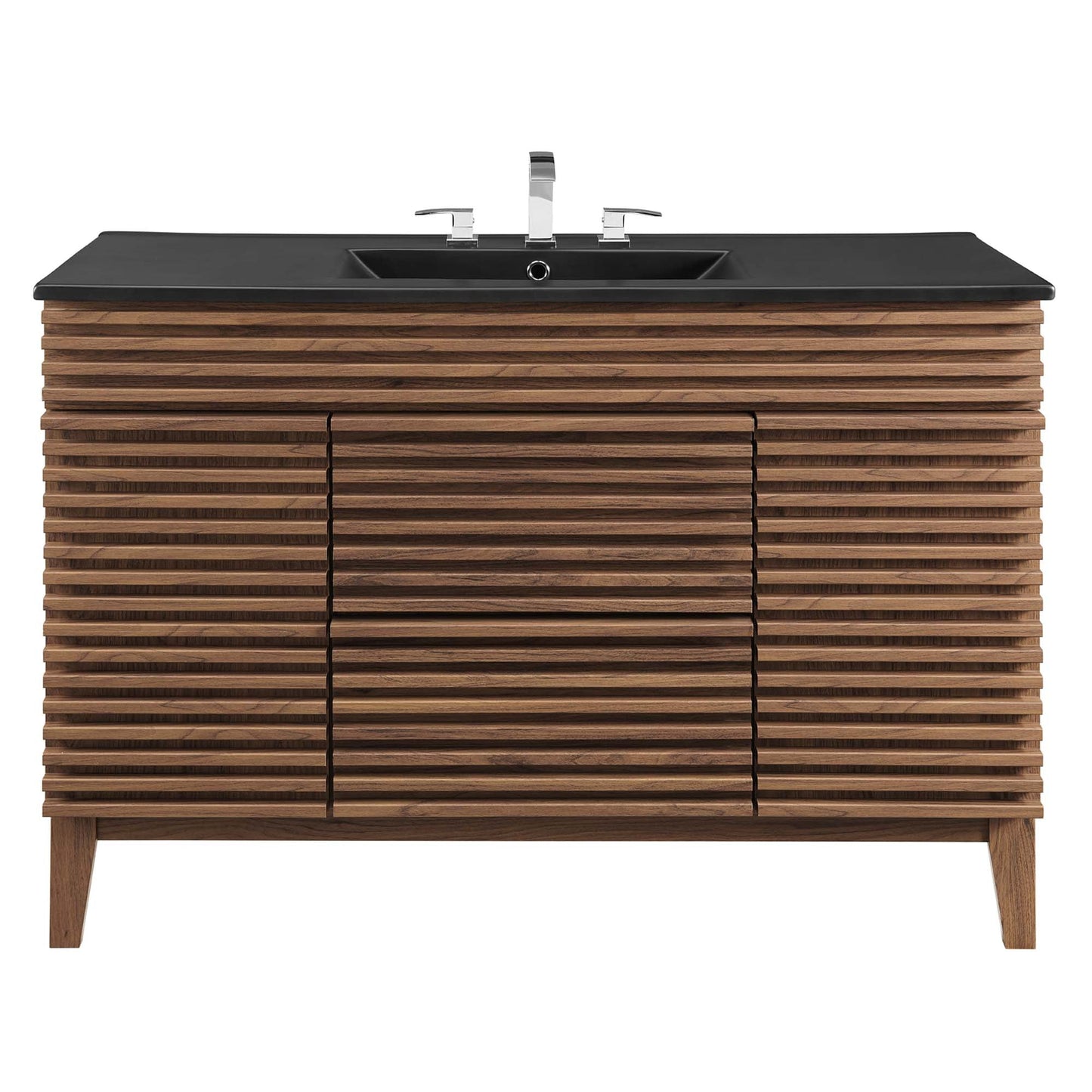Modway furniture Render 48" Bathroom  Vanity with Black Basin Included - EEI-5381-WAL-BLK